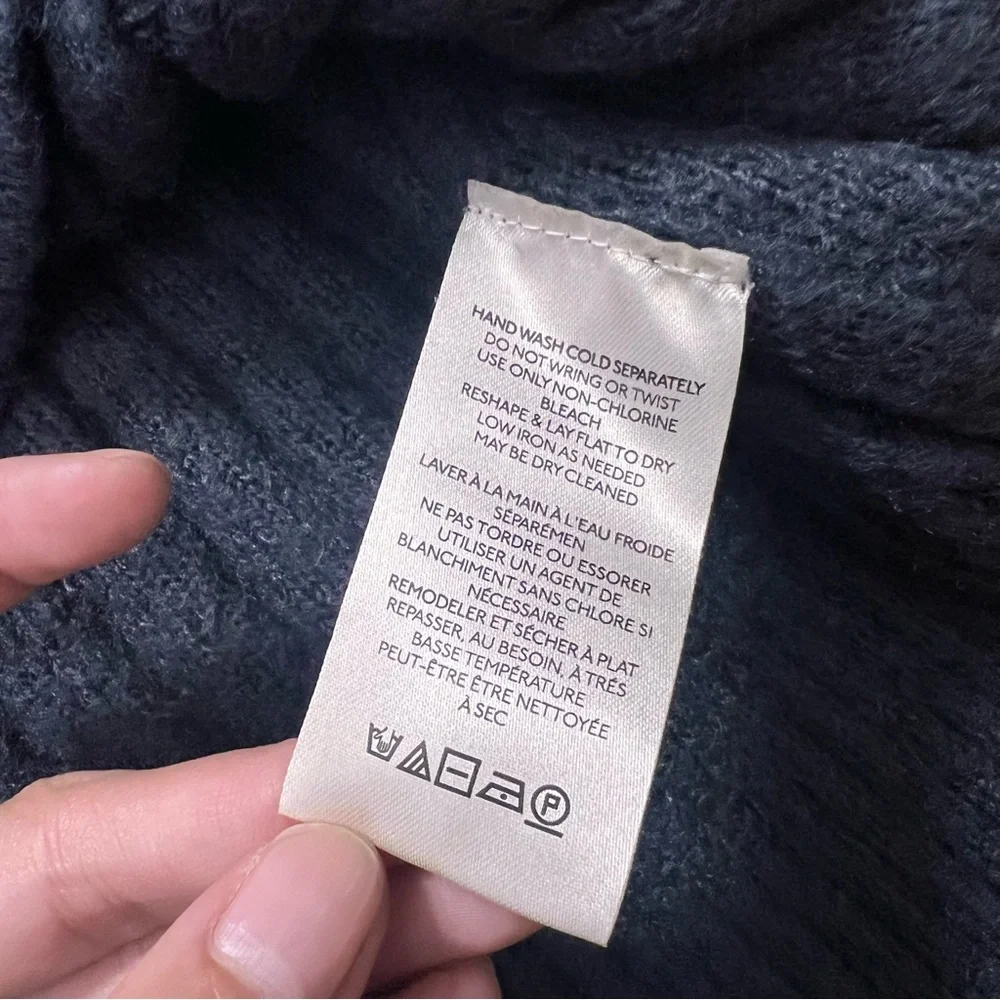 Free People Womens Ribbed Dark Blue Soft Turtleneck Sweater Size Small - Picture 3 of 7